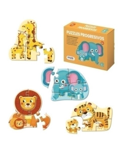 PUZLE DOHE EDUCA PROGRESIVO 6 piezas ANIMALES   2AÑOS