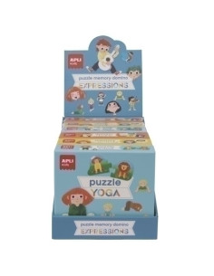 PUZLE EDUCATIVO APLI KIDS COLECCIÓN EXPRESSION SURTIDO EXPOSITOR de 6 3 años 2x Yoga 2x Memory emotions 2x Domino music
