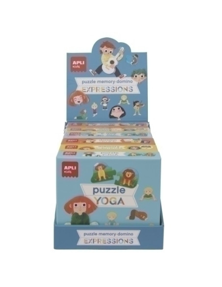 PUZLE EDUCATIVO APLI KIDS COLECCIÓN EXPRESSION SURTIDO EXPOSITOR de 6 3 años 2x Yoga 2x Memory emotions 2x Domino music