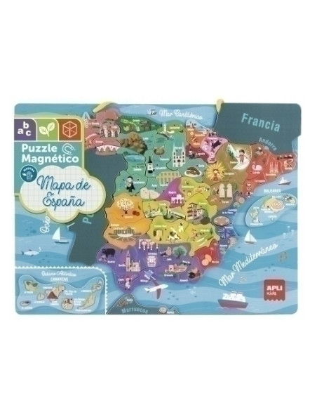 PUZLE EDUCATIVO MAGNETICO APLI KIDS MAPA DE ESPAÑA 50 PIEZAS