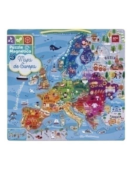 PUZLE EDUCATIVO MAGNETICO APLI KIDS MAPA DE EUROPA 45 PIEZAS