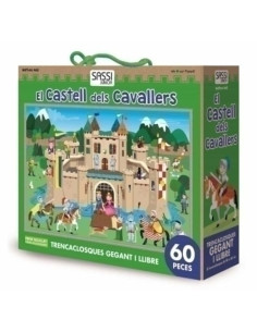 PUZLE GIGANTE Y LIBRO SASSI MANOLITO BOOKS EL CASTELL DELS CAVALLERS - CATALAN 60 PIEZAS 5 años