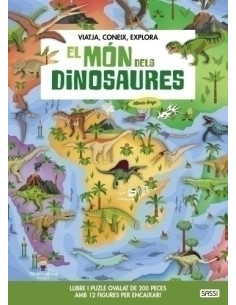 PUZLE SASSI MANOLITO BOOKS EL MON DELS DINOSAURES - CATALAN 200 PIEZAS 6 años
