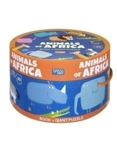 PUZLE Y LIBRO SASSI MANOLITO BOOKS ANIMALES DE AFRICA  30 PIEZAS 3 años
