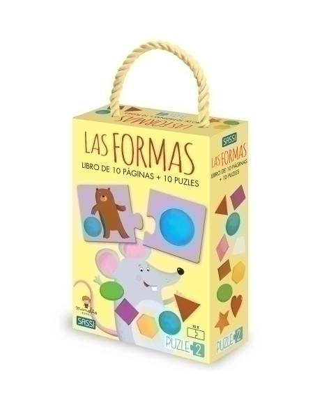 PUZLE Y LIBRO SASSI MANOLITO BOOKS LAS FORMAS 2 PIEZAS 2 años