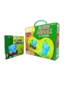 PUZZLE SASSI MANOLITO BOOKS ELS GRANS ANIMALS ELS CONTRARIS - CAT 10 PIEZAS 2 años