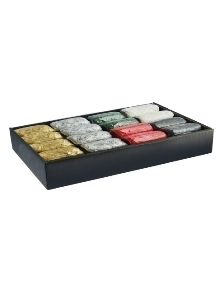 RAFIA CINTA ROLLO CLAIREFONTAINE 13 mm x 20 m SURTIDO COLORES NAVIDAD CAJA DE 16 6 col