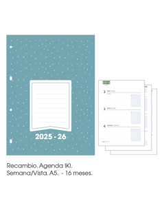RECAMBIO AGENDA ANUAL 2025-26 SENFORT CATALAN 16 MESES IKI 155x210 SV