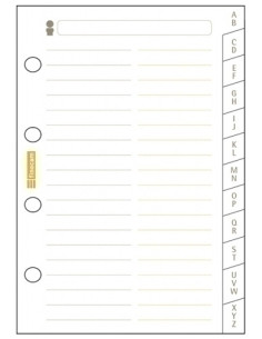 RECAMBIO AGENDA FINOCAM C175 CLASSIC 601 56x89 INDICE CARTULINA A-Z 12 PEST