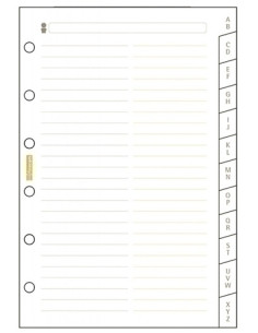 RECAMBIO AGENDA FINOCAM C375 CLASSIC 603 79x127 INDICE CARTULINA A-Z 12 PEST