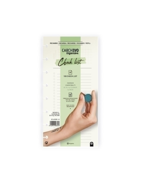 RECAMBIO CARCHIVO INGENIOX CHECK LIST 50h compatible con My WEEK My PLANNER Agenda A5 y cuadernos A4 y A5