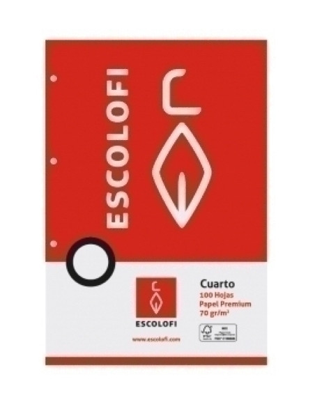 RECAMBIO ESCOLOFI 4 100h 70gr 4 TALADROS CUADRIC3x3 PAUTADA CMARGEN