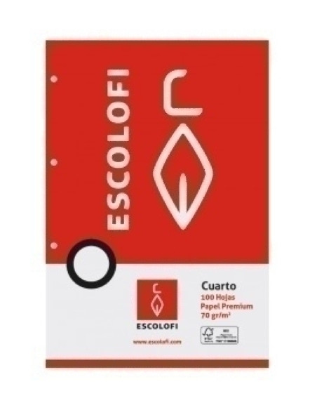 RECAMBIO ESCOLOFI 4 100h 70gr 4 TALADROS CUADRIC6x6 PAUTADA CMARGEN
