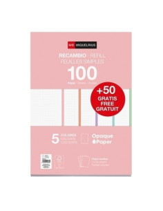 RECAMBIO MIQUELRIUS NOTEBOOK 5 A4 10050h 90gr 4 TALADROS DOTS PASTEL