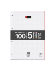 RECAMBIO MIQUELRIUS NOTEBOOK 5 A4 100h 90gr ENCOLADO 4 TALADROS DOTS PASTEL
