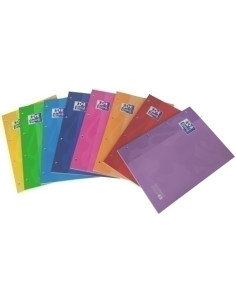 RECAMBIO OXFORD SCHOOL COLOR 1 ENCOLADO A4 80h 90gr 4 TALADROS CUADRIC5x5 SURTIDO 8 col 1 color de recuadro