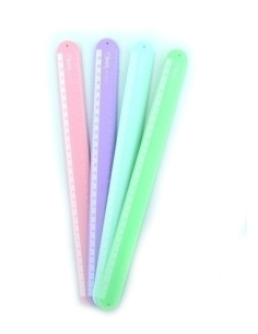 REGLA BLUSH SILICONA 30cm ENROLLABLE COLORES SURTIDO BOLSA DE 12