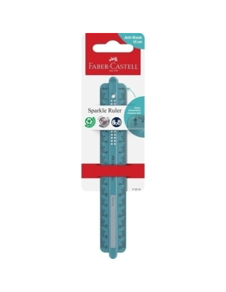 REGLA FABER-CASTELL SPARKLE 15 CM VERDE OCEANO