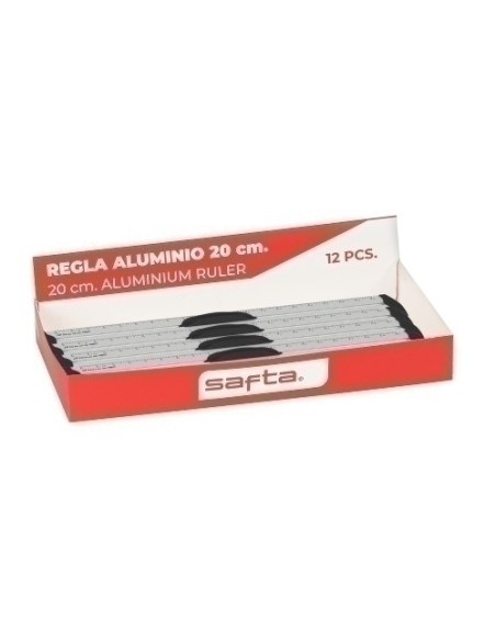REGLA de ALUMINIO SAFTA 20 cm EXPOSITOR de 12