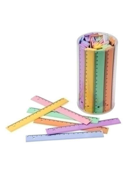 REGLAS FAIBO PLASTICO PASTEL 16cm BOTE DE 100