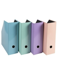 REVISTERO CARTON EXACOMPTA 100mm COLORES SURTIDOS 4 colores coral azul verde y rosa LOTE de 2