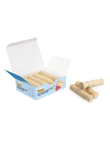 RODILLO DE MADERA PARA PLASTILINA JOVI BABY MY FIRST SCHOOL PACK ESTUCHE de 9  3und 3 texturas