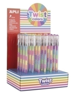 ROLLER GEL APLI TWIST COLORS MULTICOLOR SURTIDO EXPOSITOR DE 24