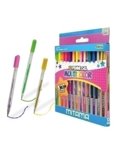 ROLLER GEL MITAMA GLITTER 1mm ESTUCHE de 13