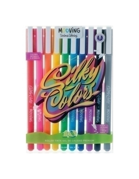 ROLLER GEL MOOVING 08mm COLORES INTENSOS BOLSA de 10