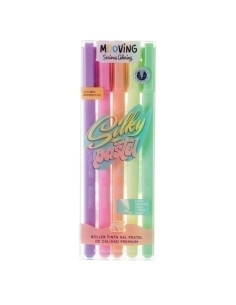 ROLLER GEL MOOVING 08mm COLORES PASTEL BOLSA de 5