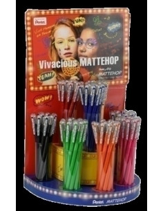 ROLLER GEL PENTEL MATTEHOP COLORES VIBRANTES EXPOSITOR de 96