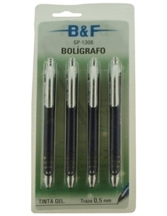 ROLLER GEL RT BEIFA B&F GP-1308  07 BLISTER de 4 AZULES