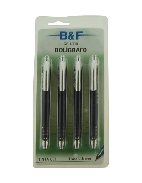 ROLLER GEL RT BEIFA B&F GP-1308  07 BLISTER de 4 AZULES