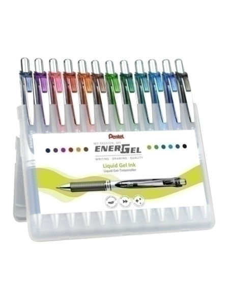 ROLLER GEL RT PENTEL BL-77 ENERGEL 07 ESTUCHE DE 12 SURTIDOS