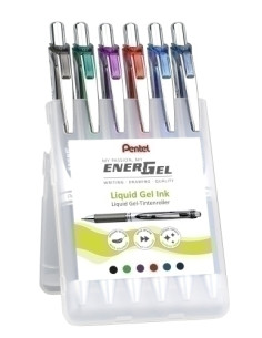 ROLLER GEL RT PENTEL BL-77 ENERGEL 07 ESTUCHE DE 6 SURTIDOS