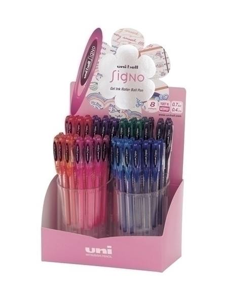 ROLLER GEL UNI-BALL SIGNO 07 UM-120 EXPOSITOR de 48 8 col