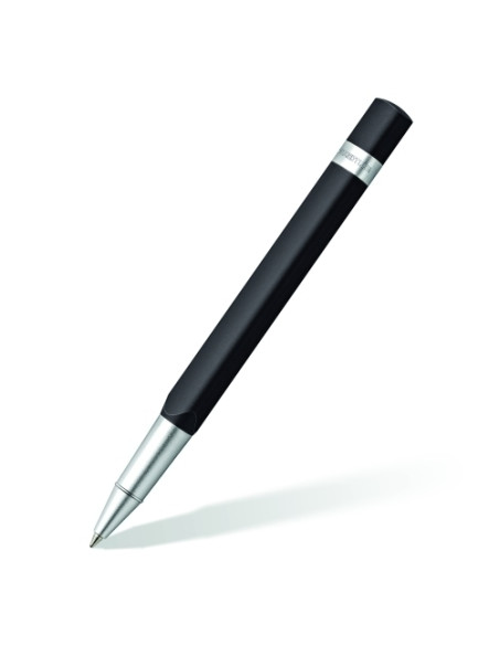 ROLLER STAEDTLER TRX ALUMINIO ANODIZADO NEGRO en ESTUCHE TRANSPARENTE CON FUNDA