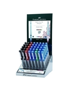 ROLLER TLIQ FABER-CASTELL FREE INK 05 EXPOSITOR DE 40 364 SC 23x azul 10x negro 5x rojo 2x verde