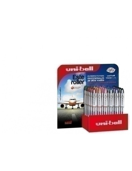 ROLLER TLIQ UNI-BALL VISION ELITE 08 UB-200 COLORES EXPOSITOR DE 36