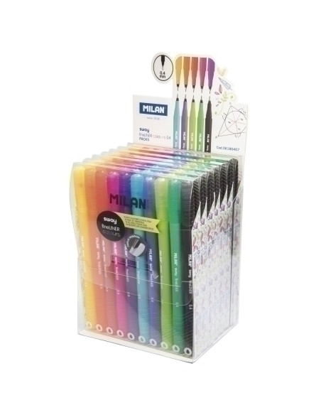 ROTULADOR  MILAN SWAY FINELINER 04 mm EXPOSITOR de 7 ESTUCHES 10 rotul x estuche