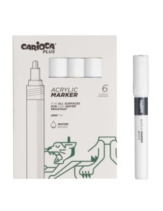 ROTULADOR ACRILICO CARIOCA PLUS CAJA de 6 BLANCO