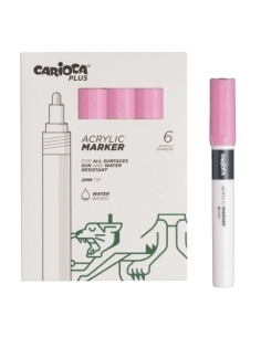 ROTULADOR ACRILICO CARIOCA PLUS CAJA de 6 ROSA