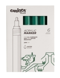 ROTULADOR ACRILICO CARIOCA PLUS CAJA de 6 VERDE