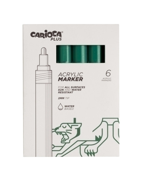 ROTULADOR ACRILICO CARIOCA PLUS CAJA de 6 VERDE