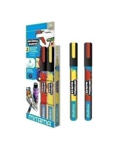 ROTULADOR ACRILICO MITAMA 25mm AMARILLO Y ROJO PACK de 2