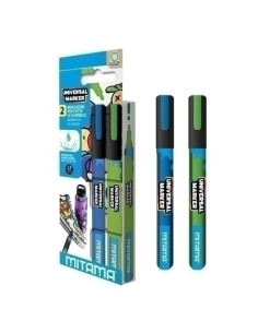 ROTULADOR ACRILICO MITAMA 25mm AZULY VERDE PACK de 2