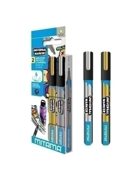 ROTULADOR ACRILICO MITAMA 25mm ORO Y PLATA  PACK de 2