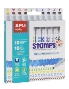 ROTULADOR APLI COLORS & STAMP   ESTUCHE de 10