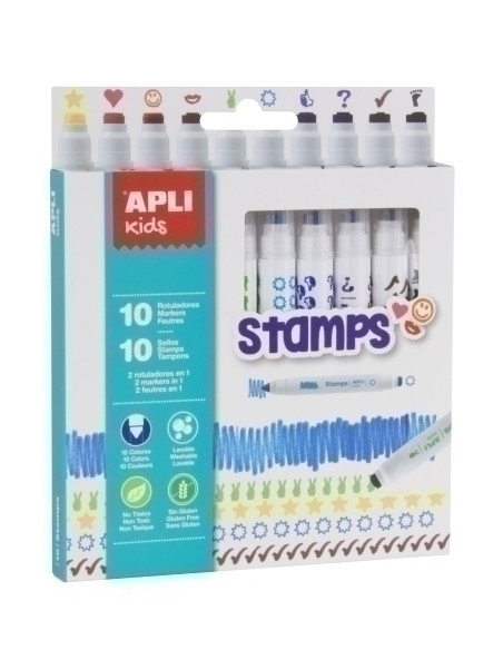 ROTULADOR APLI COLORS & STAMP   ESTUCHE de 10