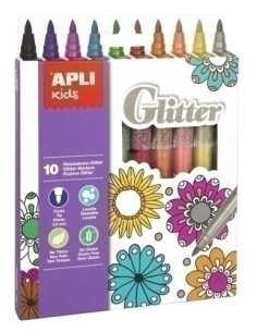 ROTULADOR APLI GLITTER ESTUCHE de 10